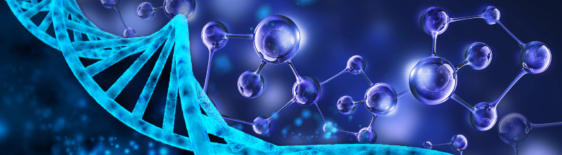 Rendered DNA strand and molecules 