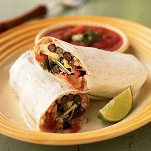 photo of black bean burrito