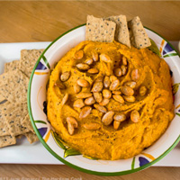 photo of white bean butternut squash hummus