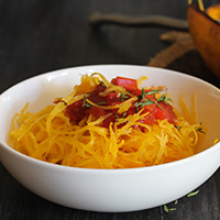 photo of spaghetti squash pasta tomato sauce