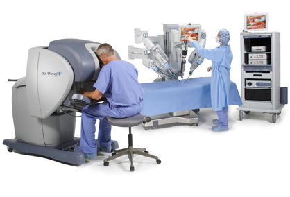 Surgeons demonstrating robotic surgery technology