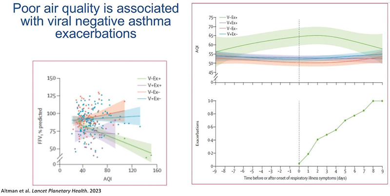 visual representation of data from study on poor air quality and asthma exacerbations