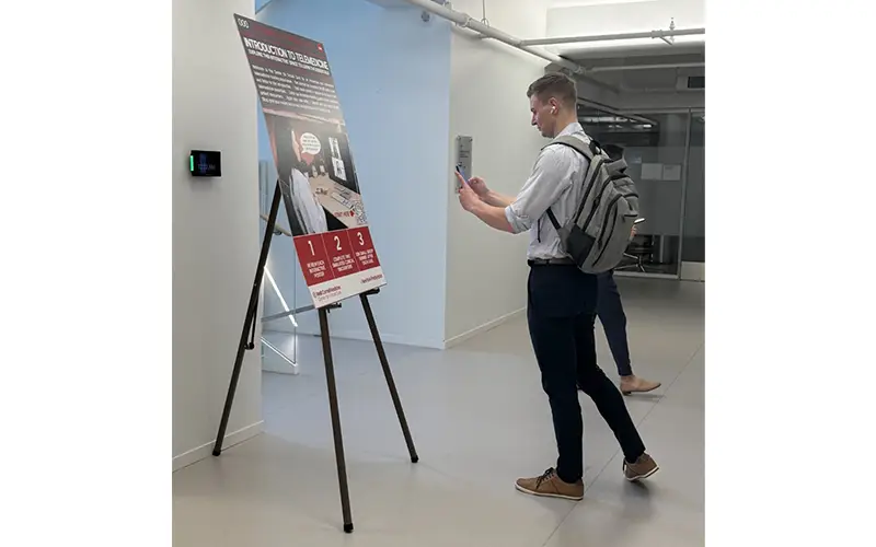 Intern uses interactive QR coded poster